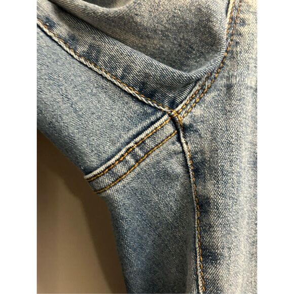 Y2K Juliette patchwork slim boyfriend distressed jeans size 10 - Picture 4 of 9